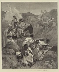 Die französische Expedition nach Tunis, Goums, Aufklärung, angegriffen von Khroumirs
